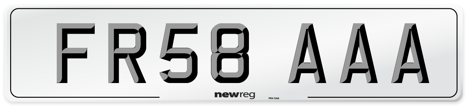 FR58 AAA Number Plate from New Reg